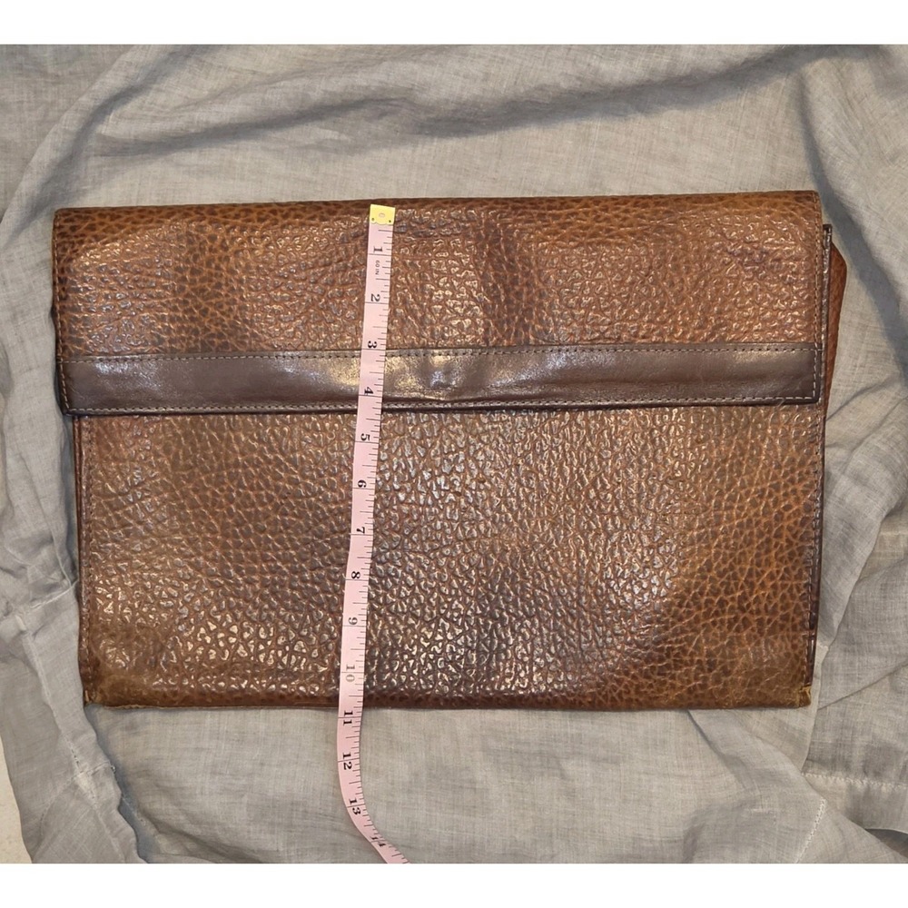 Vintage 60/70's Rolfs Cowhide Large Brown Pocketbook Clutch.